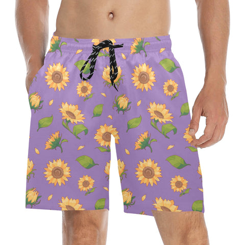Sunflower-Men's-Swim-Trunks-Lavender-Model-Front-View