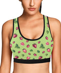 Strawberry-Womens-Bralette-Lime-Green-Model-Front-View