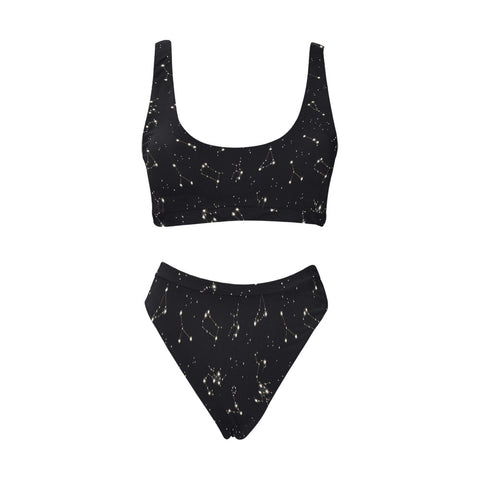 Astrology-Womens-Bikini-Set-Black-Front-View