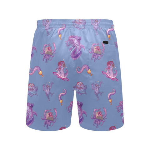 Eldritch-Horror-Men's-Swim-Trunks-Cornflower-Blue-Back-View