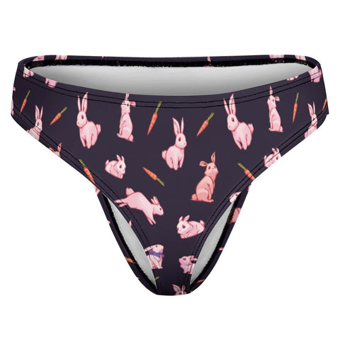 Bunny-Womens-Thong-Black-Product-Front-View