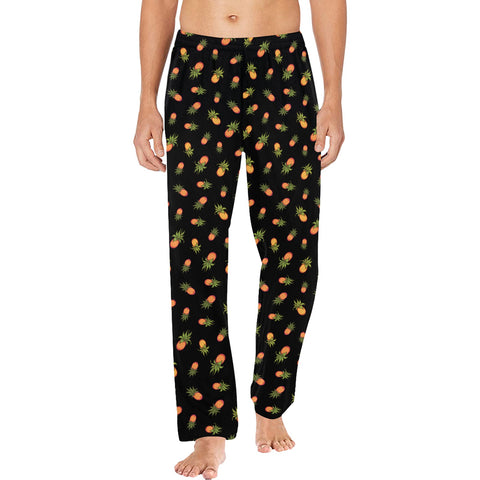 Pineapple-Mens-Pajama-Black-Model-Front-View