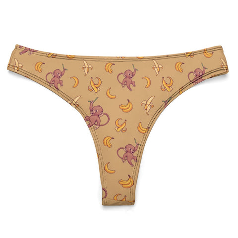 Baby-Monkey-Women's-Thong-Mustard-Product-Front-View