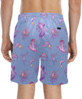 Eldritch-Horror-Men's-Swim-Trunks-Cornflower-Blue-Model-Back-View