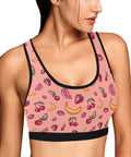 Fruit-Punch-Womens-Bralette-Coral-Model-Side-View