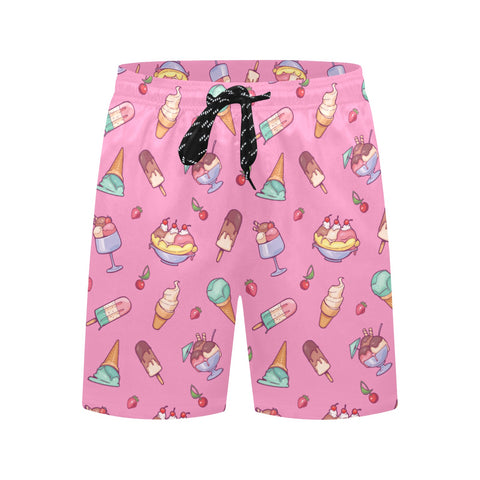 Banana-Split-Men's-Swim-Trunks-Hot-Pink-Front-View