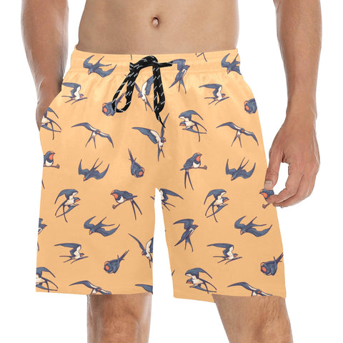 Sparrow-Mens-Swim-Trunks-Yellow-Model-Front-View