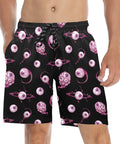 Eye-Love-You-Men's-Swim-Trunks-Pink-Model-Front-View