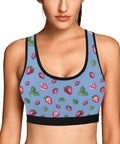 Strawberry-Womens-Bralette-Cornflower-Blue-Model-Front-View