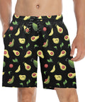 Happy-Avocado-Mens-Swim-Trunks-Black-Model-Front-View