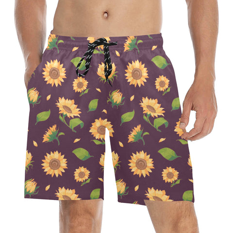 Sunflower-Men's-Swim-Trunks-Dark-Purple-Model-Front-View