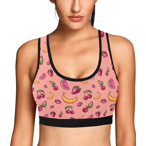 Fruit-Punch-Womens-Bralette-Coral-Model-Front-View