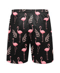Flamingo-Men's-Swim-Trunks-Black-Back-View