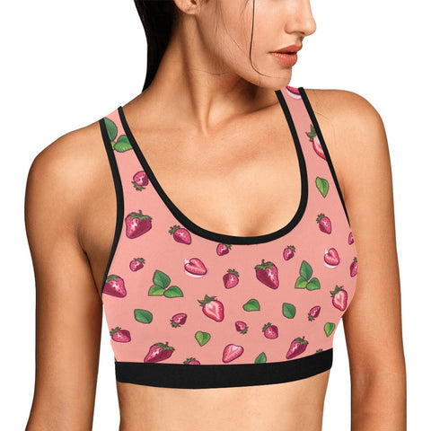 Strawberry-Womens-Bralette-Coral-Model-Side-View