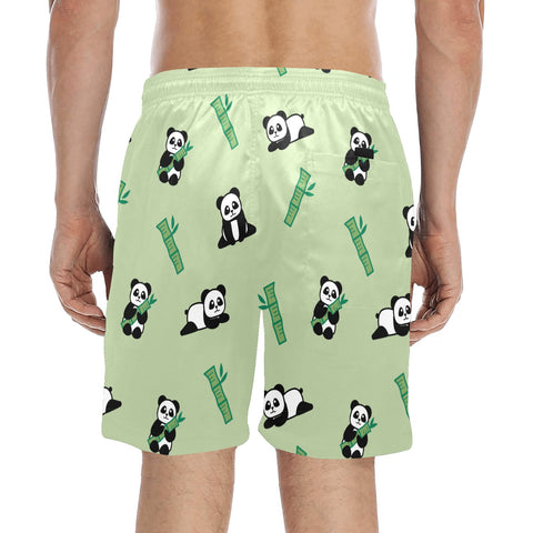 Panda-Men's-Swim-Trunks-DarkSeaGreen-Model-Back-View