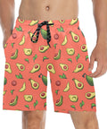 Happy-Avocado-Mens-Swim-Trunks-Orange-Model-Front-View