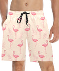 Flamingo-Men's-Swim-Trunks-AntiqueWhite-Model-Front-View
