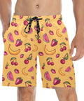 Fruit-Punch-Mens-Swim-Trunks-Yellow-Model-Front-View