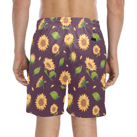 Sunflower-Men's-Swim-Trunks-Dark-Purple-Model-Back-View