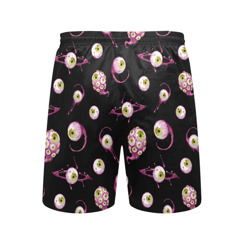 Eye-Love-You-Men's-Swim-Trunks-Yellow-Back-View