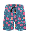 Painted-Roses-Mens-Swim-Trunks-Blue-Front-View