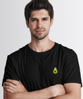 Avocado-Embroidered-T-Shirt-Black-Front-Lifestyle-View