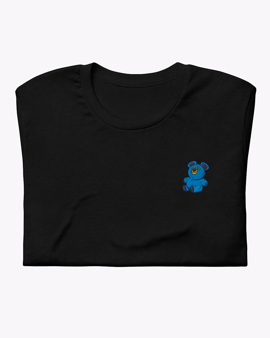 Embroidered Blue Bear Unisex Tee