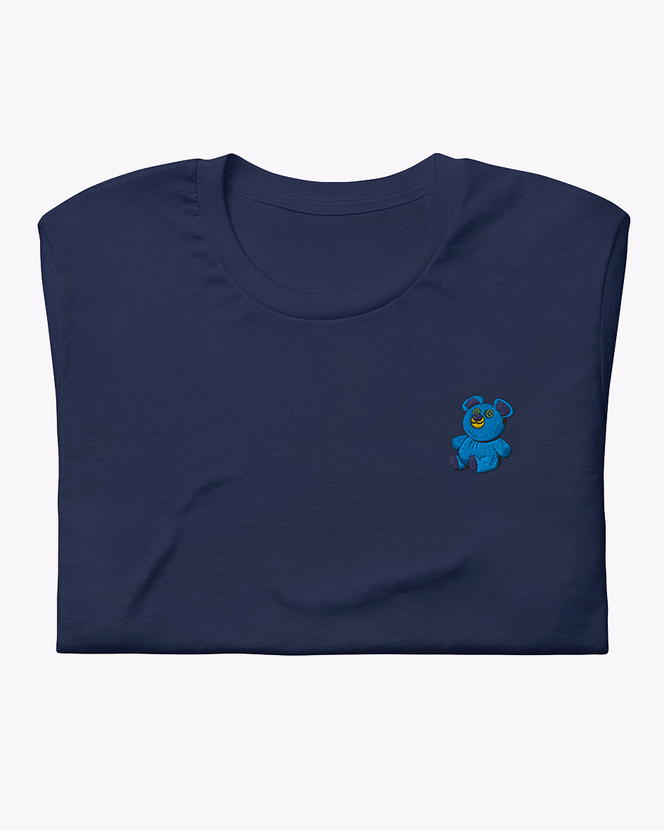 Embroidered Blue Bear Unisex Tee