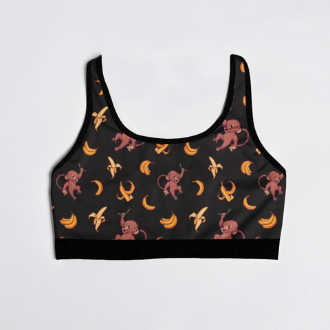 Baby-Monkey-Women's-Bralette-Black-Product-Front-View