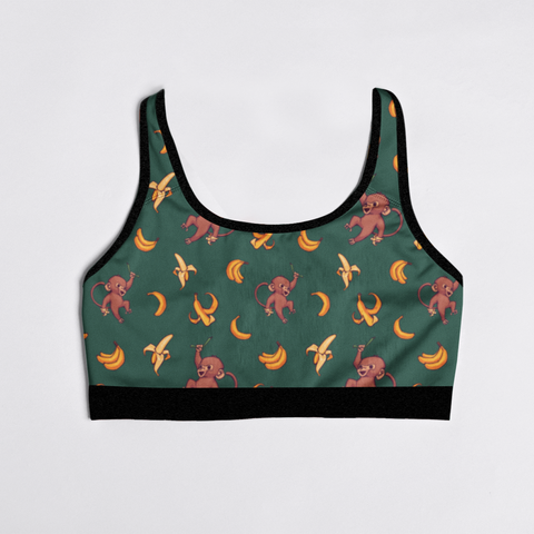 Baby-Monkey-Women's-Bralette-Green-Product-Front-View