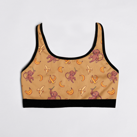 Baby-Monkey-Womens-Bralette-Mustard-Product-Front-View