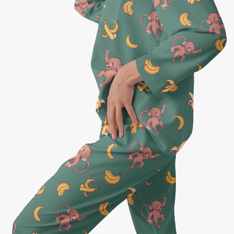 Baby-Monkey-Womens-Pajama-Green-Semi-Side-View