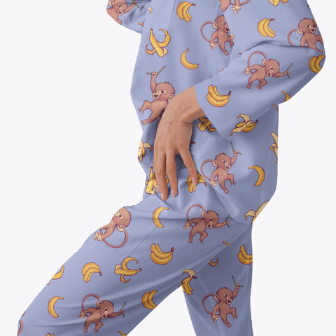 Baby-Monkey-Womens-Pajama-Cornflower-Blue-Semi-Side-View