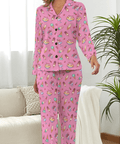 Banana-Split-Womens-Pajama-Hot-Pink-Front-View