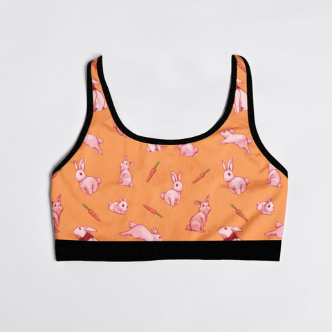 Bunny-Womens-Bralette-Peach-Product-Front-View