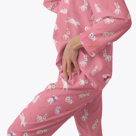 Bunny-Womens-Pajama-Coral-Semi-Side-View