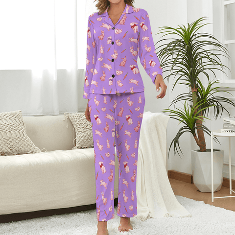 Bunny-Womens-Pajama-Lavender-Front-View