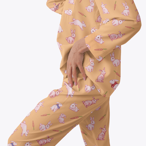 Bunny-Womens-Pajama-Peach-Semi-Side-View