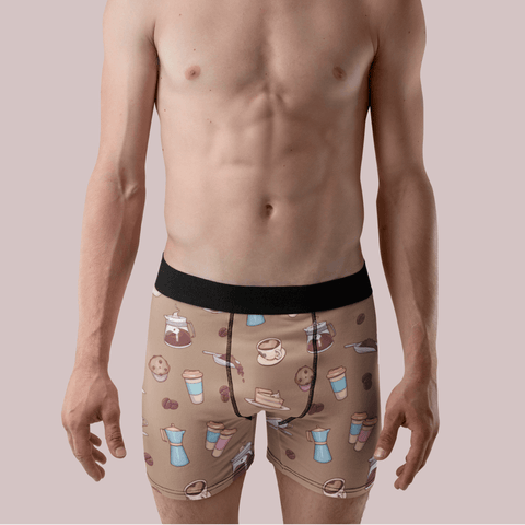 Coffee-Date-Mens-Boxer-Briefs-Mocha-Model-Front-View