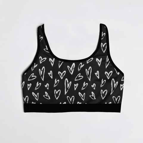 Crazy-Hearts-Womens-Bralette-Black-Product-Front-View