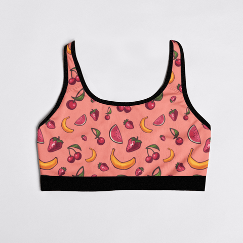 Fruit-Punch-Womens-Bralette-Coral-Product-Front-View