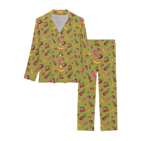 Fruit-Punch-Womens-Pajama-Olive-Green-Product-View
