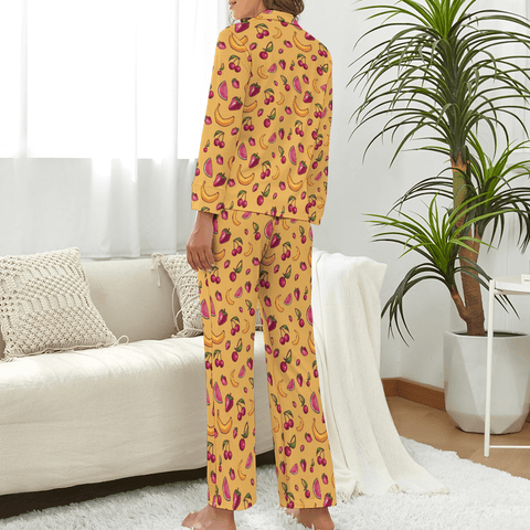 Fruit-Punch-Womens-Pajama-Yellow-Rear-View