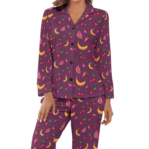 Fruit-Punch-Womens-Pajama-Purple-Front-View