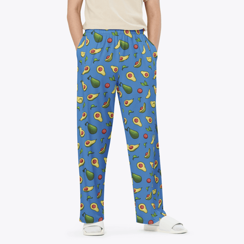 Happy-Avocado-Mens-Pajama-Lifestyle-Blue-Front-View