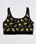 Happy-Avocado-Womens-Bralette-Black-Product-Front-View