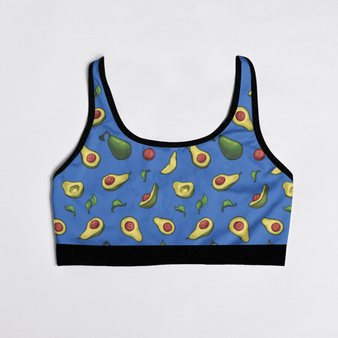 Happy-Avocado-Womens-Bralette-Blue-Product-Front-View