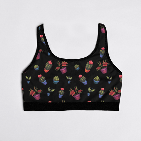 House-Plant-Womens-Bralette-Black-Product-Front-View