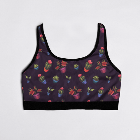 House-Plant-Womens-Bralette-Dark-Purple-Product-Front-View