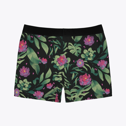 Jungle-Flower-Mens-Boxer-Briefs-Black-Pink-Product-Back-View
